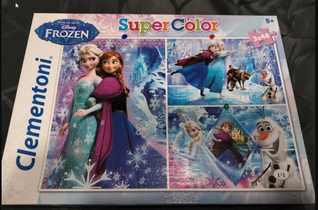 Puzzel Frozen 3x49 stukjes, Ophalen of Verzenden, 10 tot 50 stukjes, Gebruikt, 4 tot 6 jaar