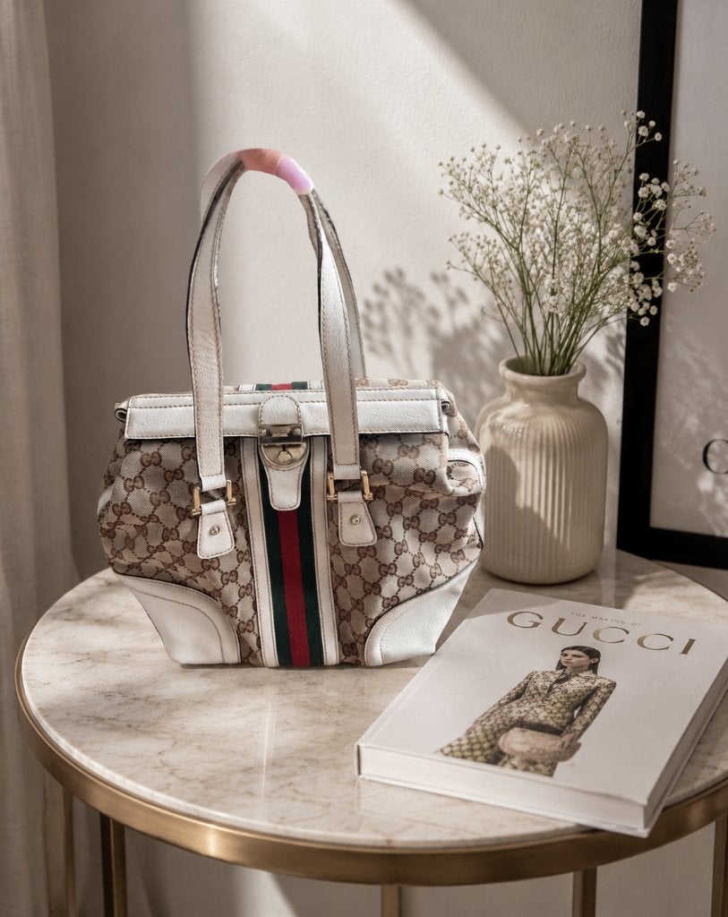 Gucci, Ophalen of Verzenden, Gebruikt, Beige, Handtas