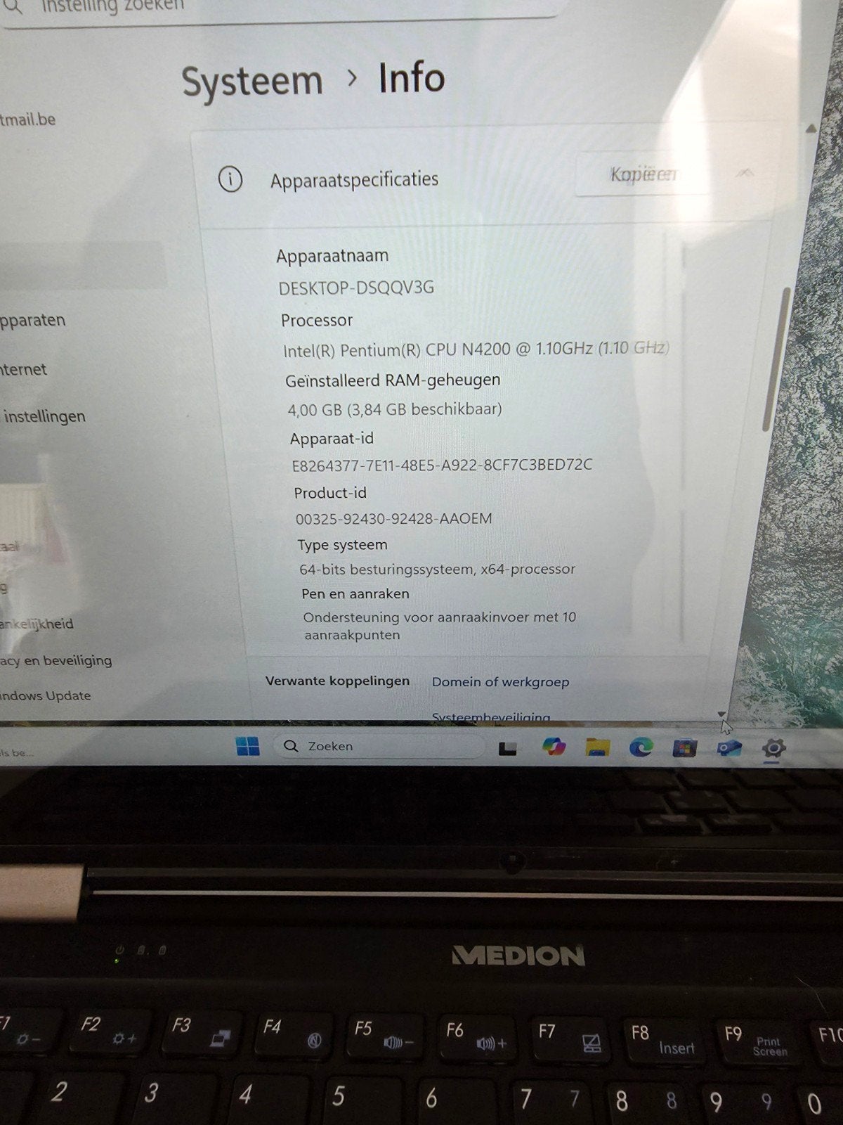 laptop medion 14inch met touchscreen, Ophalen, Gebruikt, 14 inch, Met touchscreen