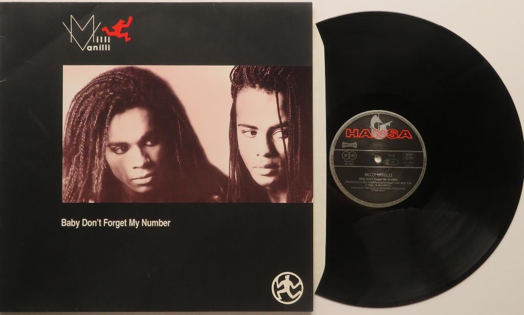 Milli Vanilli - Chérie, n'oublie pas mon numéro. Maxi, Enlèvement ou Envoi, Utilisé, 12 pouces, Trip Hop ou Breakbeat