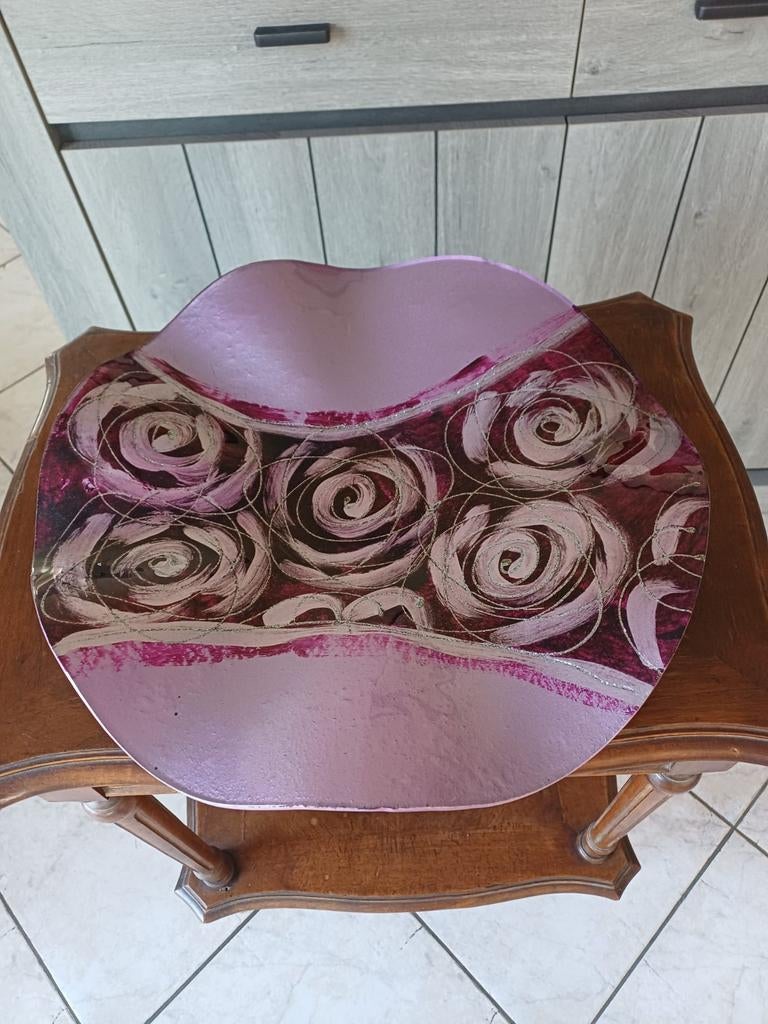 beau plat décoratif en verre, Enlèvement ou Envoi