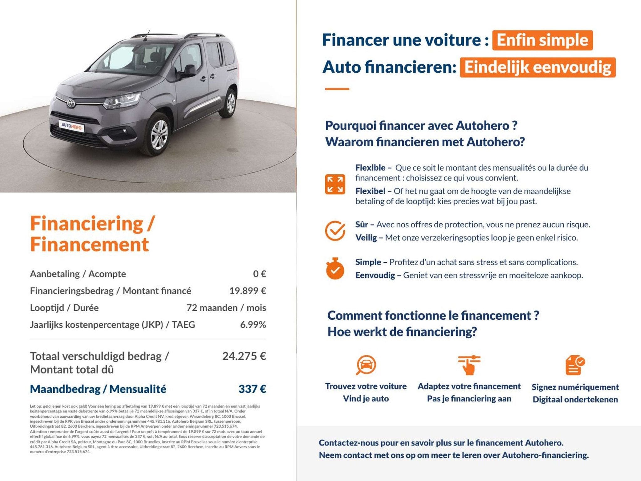 Toyota PROACE CITY 1.2 Turbo L1 Executive (bj 2022), Auto's, Stof, Gebruikt, 1199 cc, Lichtsensor