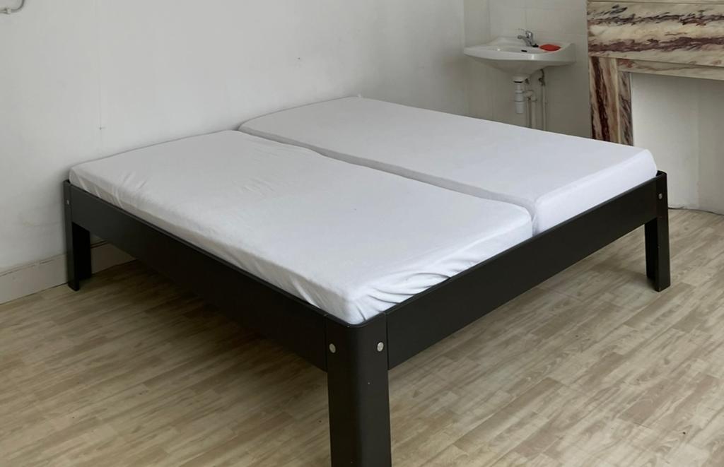 Auping auronde, Huis en Inrichting, Slaapkamer | Bedden, Gebruikt, Tweepersoons, 180 cm, 200 cm, Hout, Bruin, Verstelbaar, Ophalen