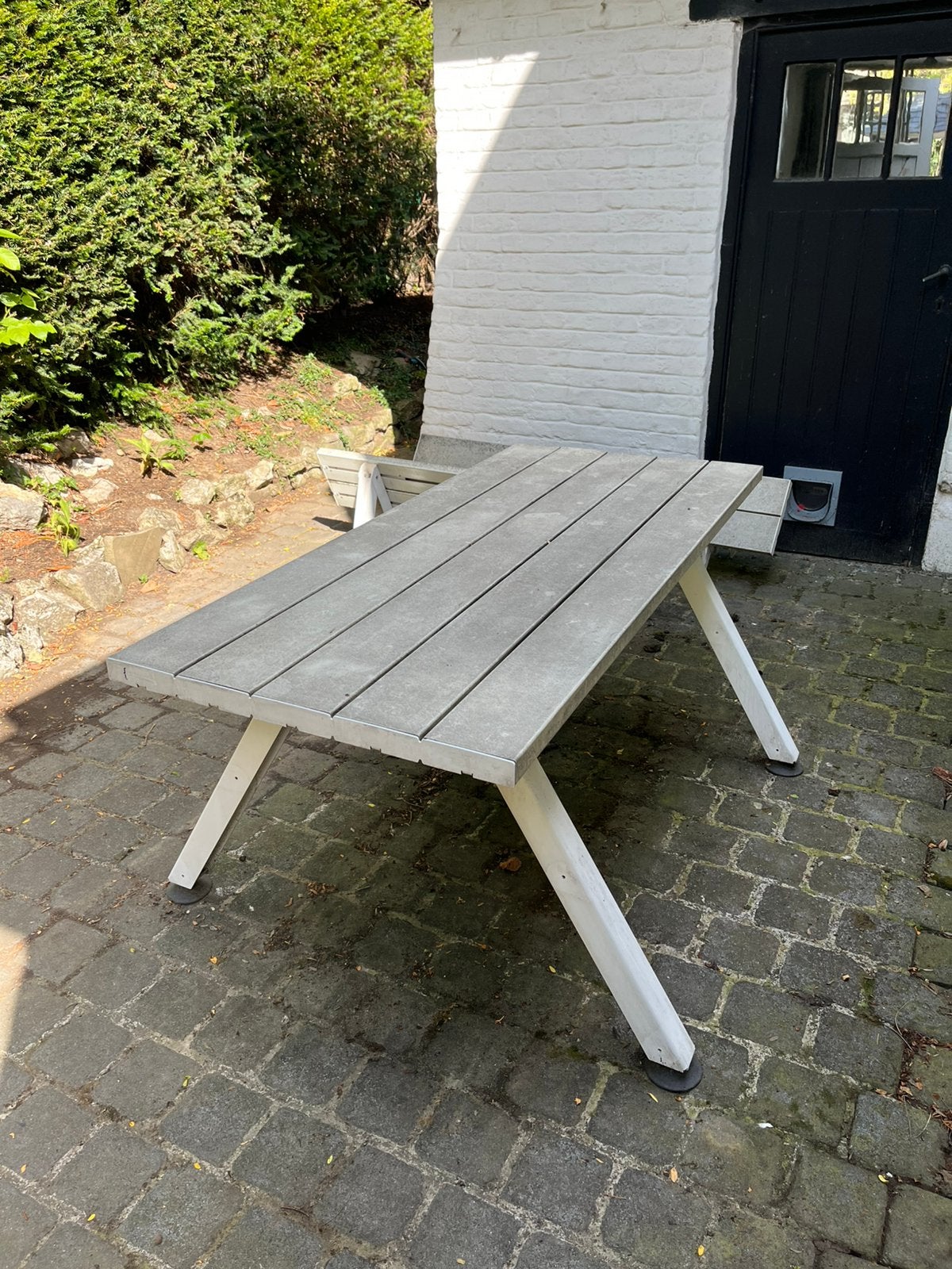 Extremis Marina tuintafel met banken, Ophalen, Gebruikt, Rechthoekig