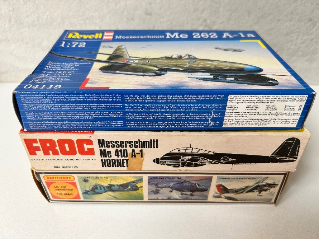 Matchbox Swordfish + FROG Me-410 + Revell Me-262, Hobby & Loisirs créatifs, Modélisme | Avions & Hélicoptères, Enlèvement ou Envoi