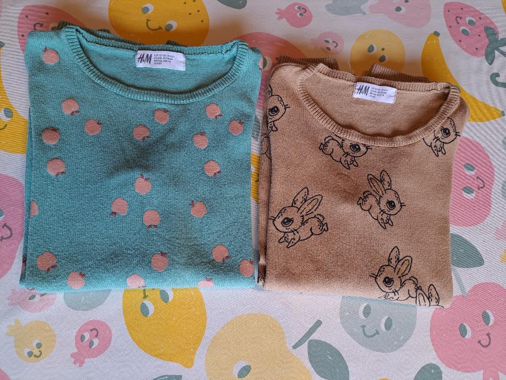 2 lichte truitjes H&M maat 122/128, Enlèvement ou Envoi, Pull ou Veste, H&M, Utilisé
