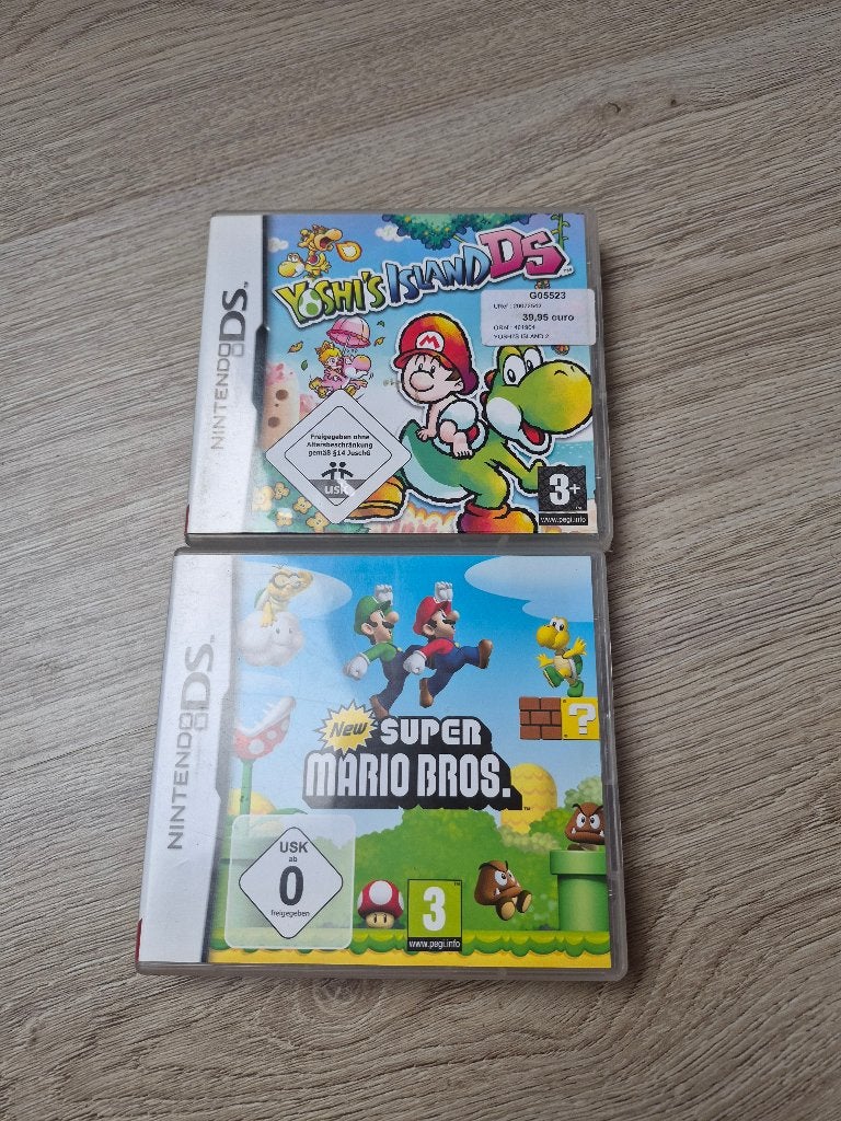 NDS Games:New Super Mario Bros.&Yoshi's Island (Set of los), 1 joueur, Aventure et Action, Enlèvement, Utilisé