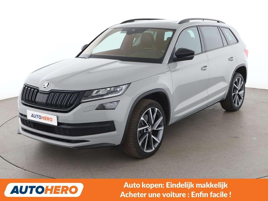 Skoda Kodiaq 2.0 TDI Sportline (bj 2021, automaat), Auto's, Skoda, Gebruikt, Alcantara, 7 zetels, 1667 kg