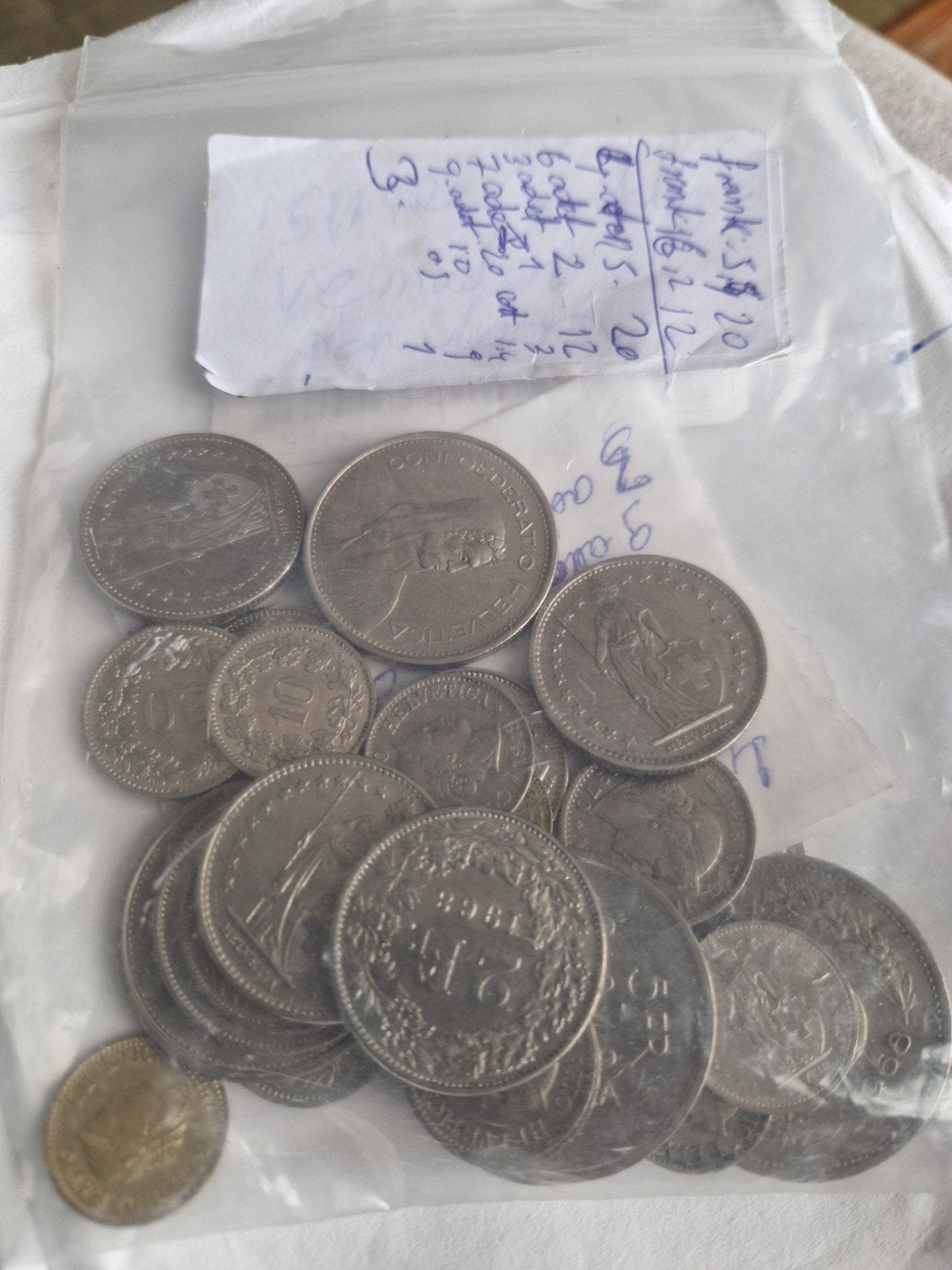 Zwitserse frank (CHF) en rapen (1 CHF = 100 rapen), Postzegels en Munten, Ophalen of Verzenden, Munten