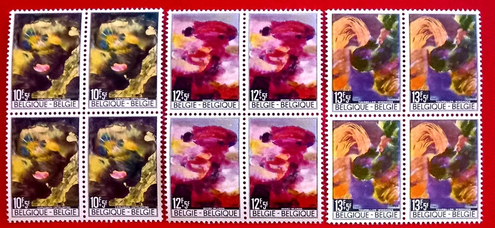 1968 Peintures Pol Mara MNH ** - COTB 1463/65 blocs de 4, Timbres & Monnaies, Neuf, Non oblitéré, Gomme originale, Envoi
