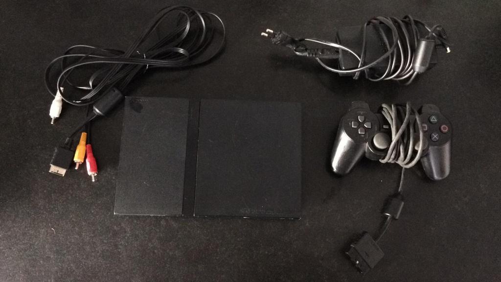 PlayStation 2 (PS2) Slim met games (apart verkrijgbaar), Games en Spelcomputers, Zwart, Ophalen of Verzenden, Met 1 controller