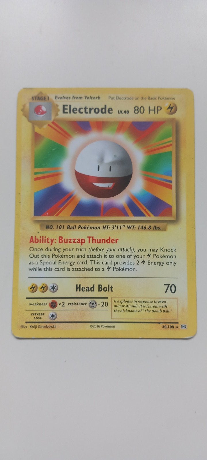 Electrode pokémon kaart, Enlèvement
