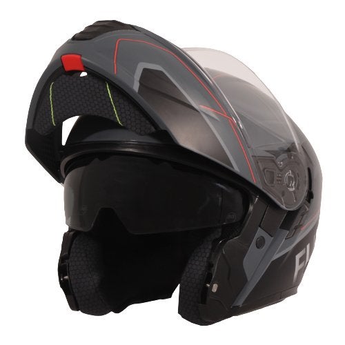 VITO FLIP-UP FURIO MATZWART+ROOD+GRIJS NIEUW, Motoren, Nieuw met kaartje, M, Dames, Overige typen