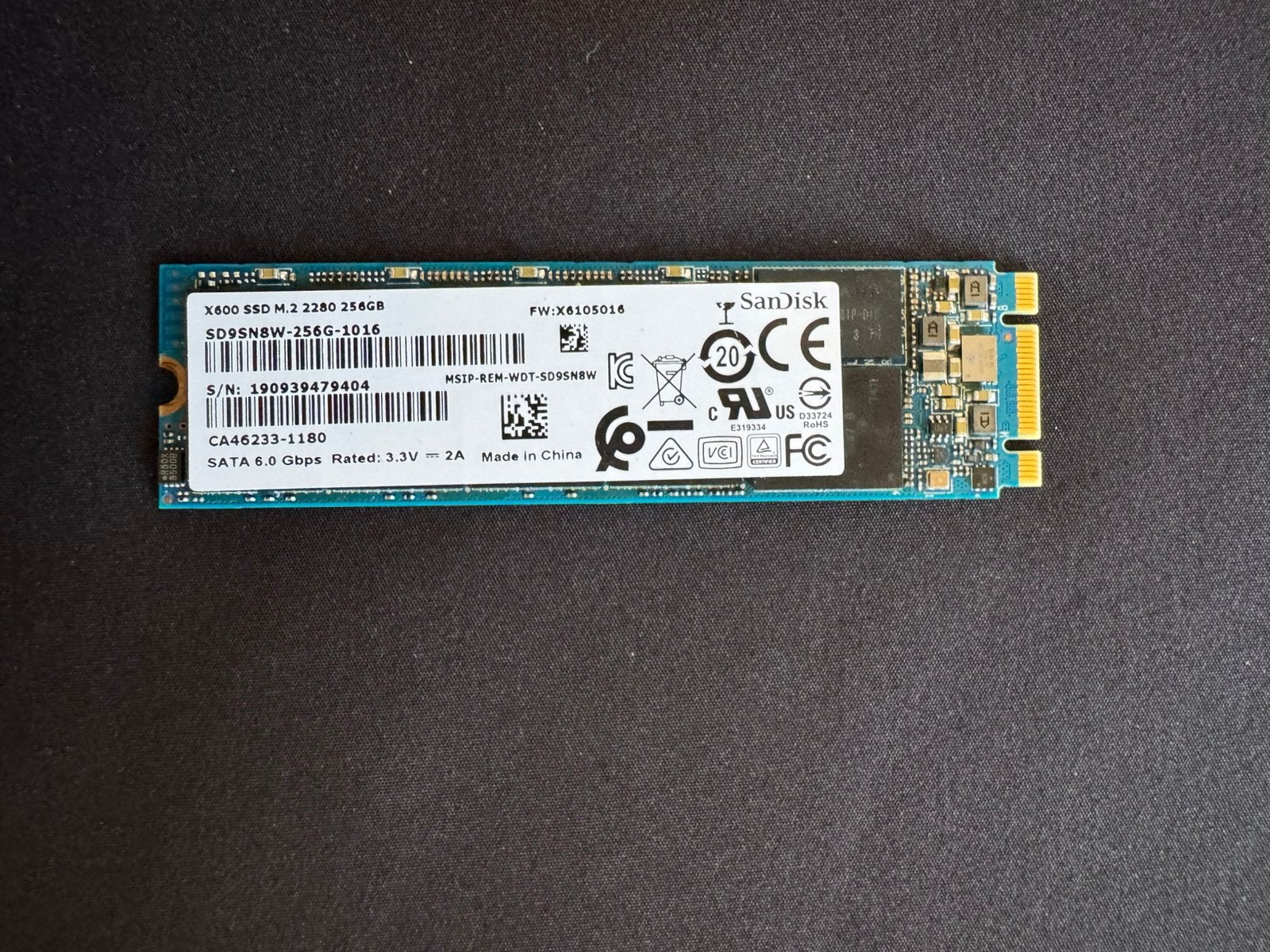 Sata SSD 256 gb, Ophalen, Zo goed als nieuw, SATA, SSD
