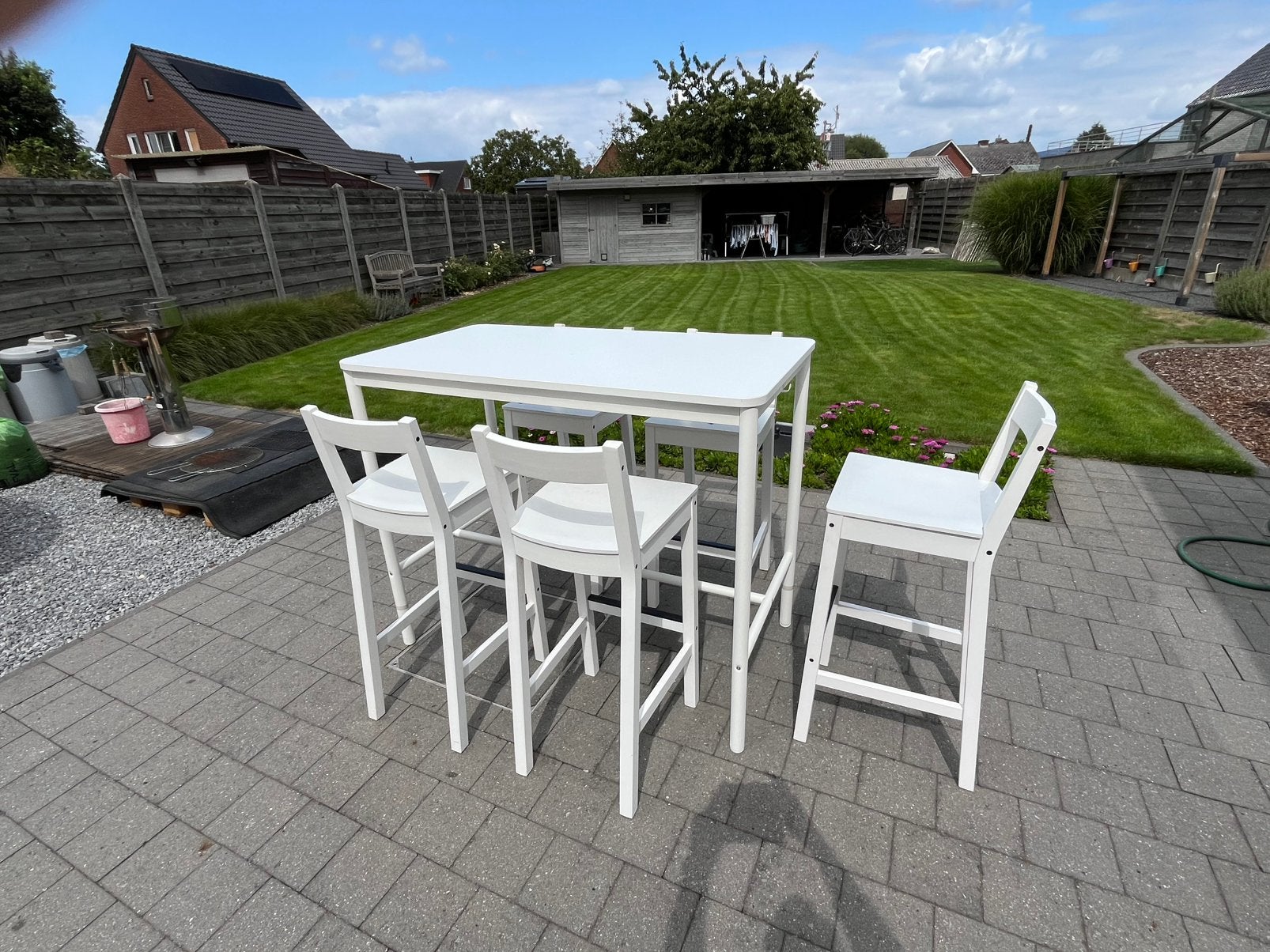 Bartafel met 5 barkrukken, Ophalen