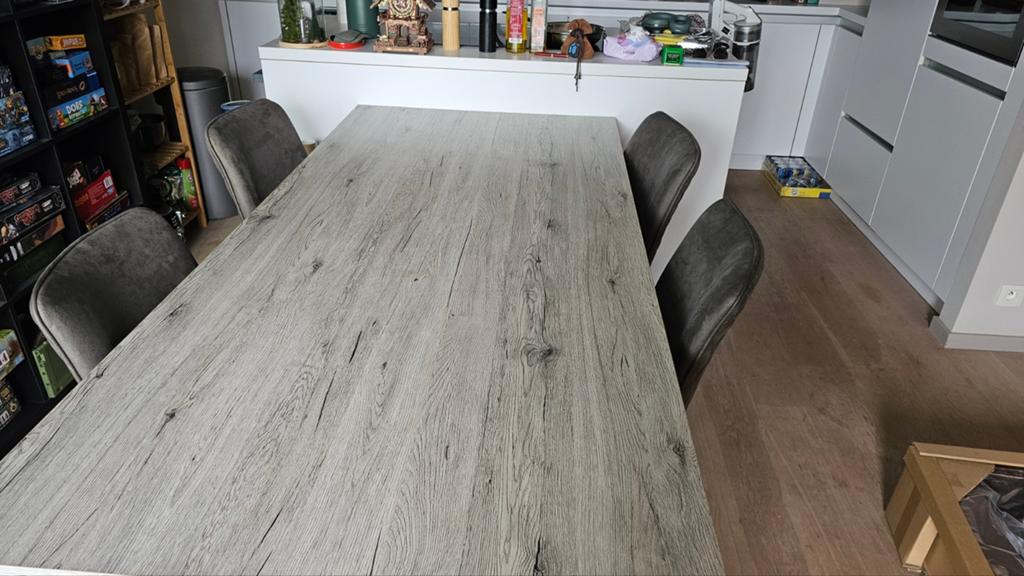 Eettafel + 6 stoelen, Ophalen, Gebruikt, 50 tot 100 cm, Vijf personen of meer
