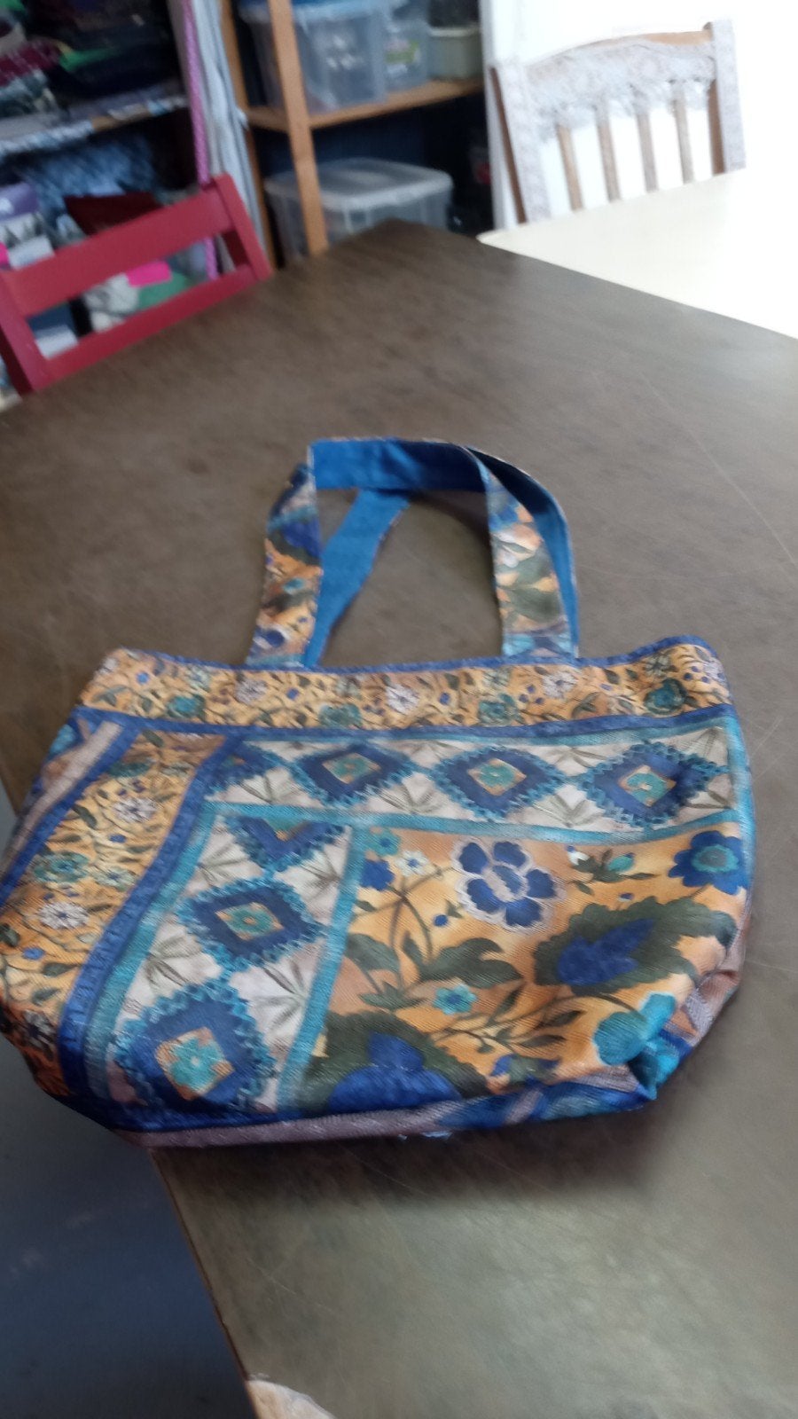 av 2petits cabas bleu et 1grand cabas rouge pour les course, Enlèvement ou Envoi, 35 à 55 cm, Bleu, 40 à 60 cm