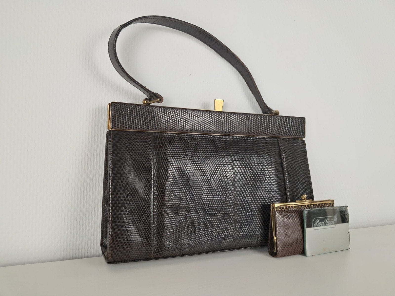 Sac à main Vintage Bon Goût/Cuir de reptile véritable, -, Comme neuf, Bon Goût, -