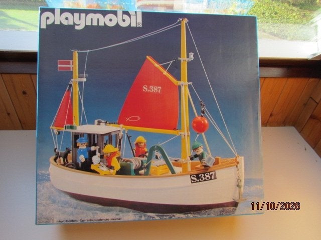Playmobil 3551: vissersboot S.387 Suzanne, Complete set, Ophalen of Verzenden, Zo goed als nieuw, Boot/Schip