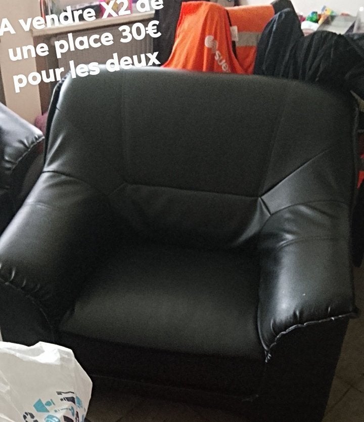 salon de une place x2 a vendre, Enlèvement, Comme neuf, Une personne, Cuir
