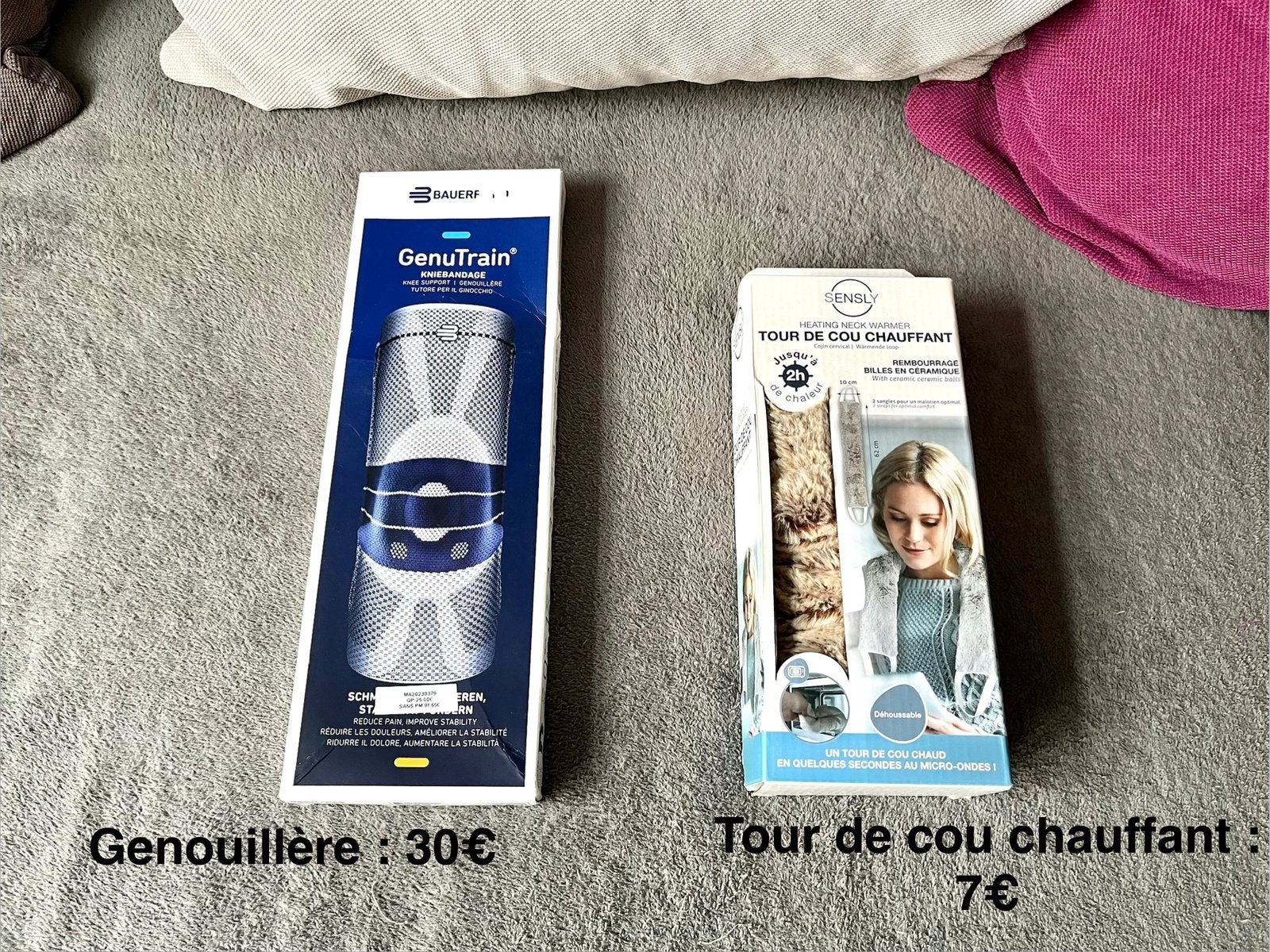 Genouillères et tour de cou chauffant, Enlèvement, Comme neuf