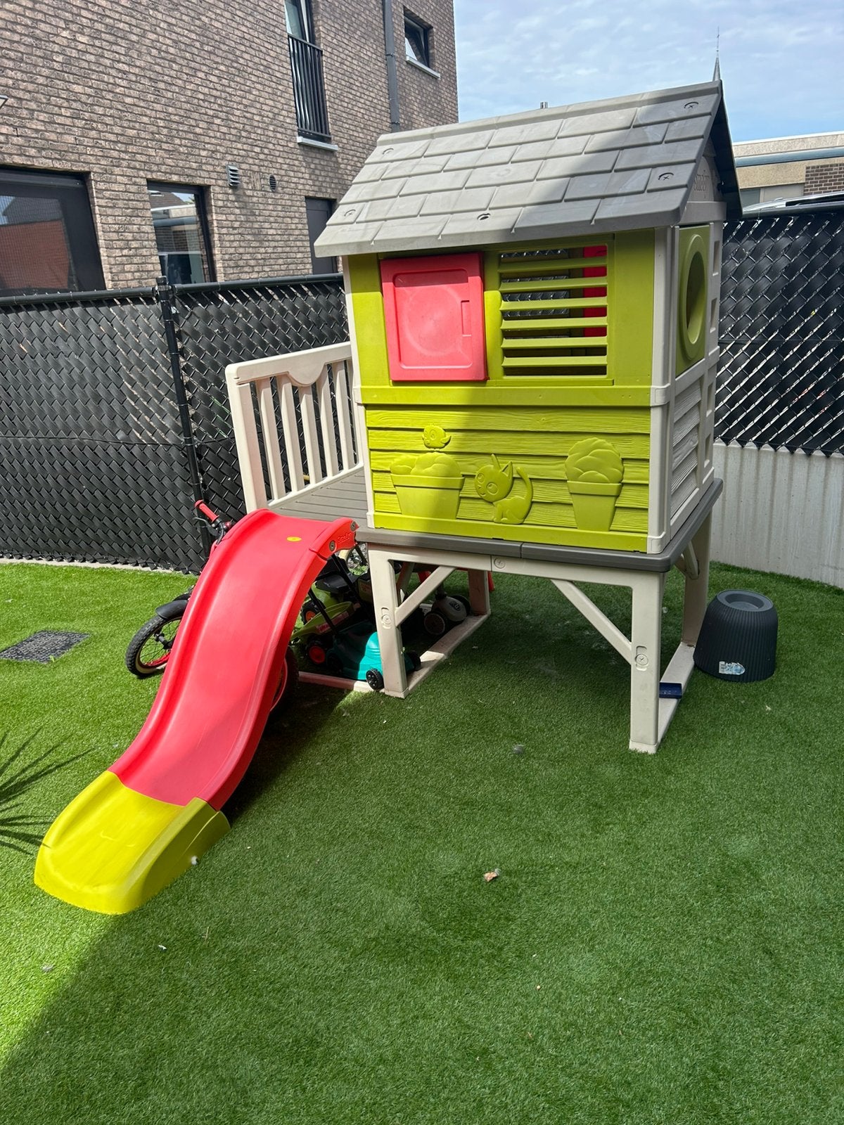 Smoby huisje met glijbaan, Ophalen, Gebruikt, Glijbaan