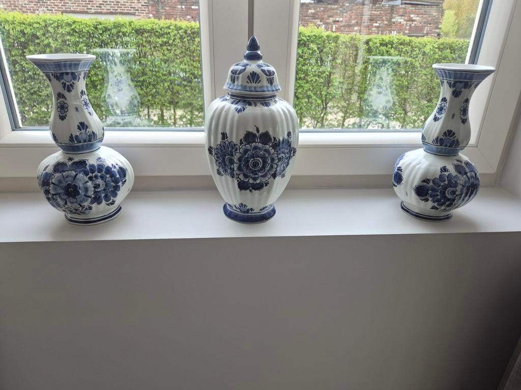 3-delige set Delfts Blauw vazen, made in Holland, handwerk, Enlèvement