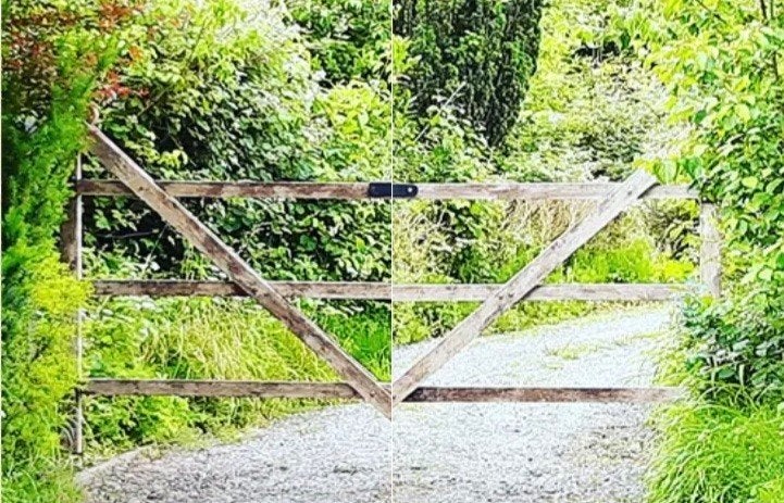 buiten poort. taek, Tuin en Terras, Ophalen, Buiten