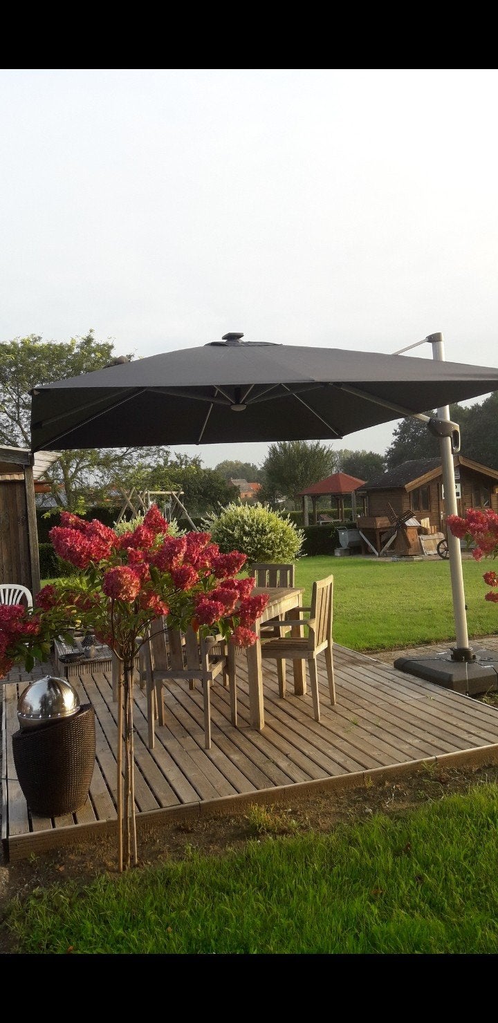Zweefparasol €600, Jardin & Terrasse, Parasols, Enlèvement, Comme neuf, Parasol flottant, Inclinable