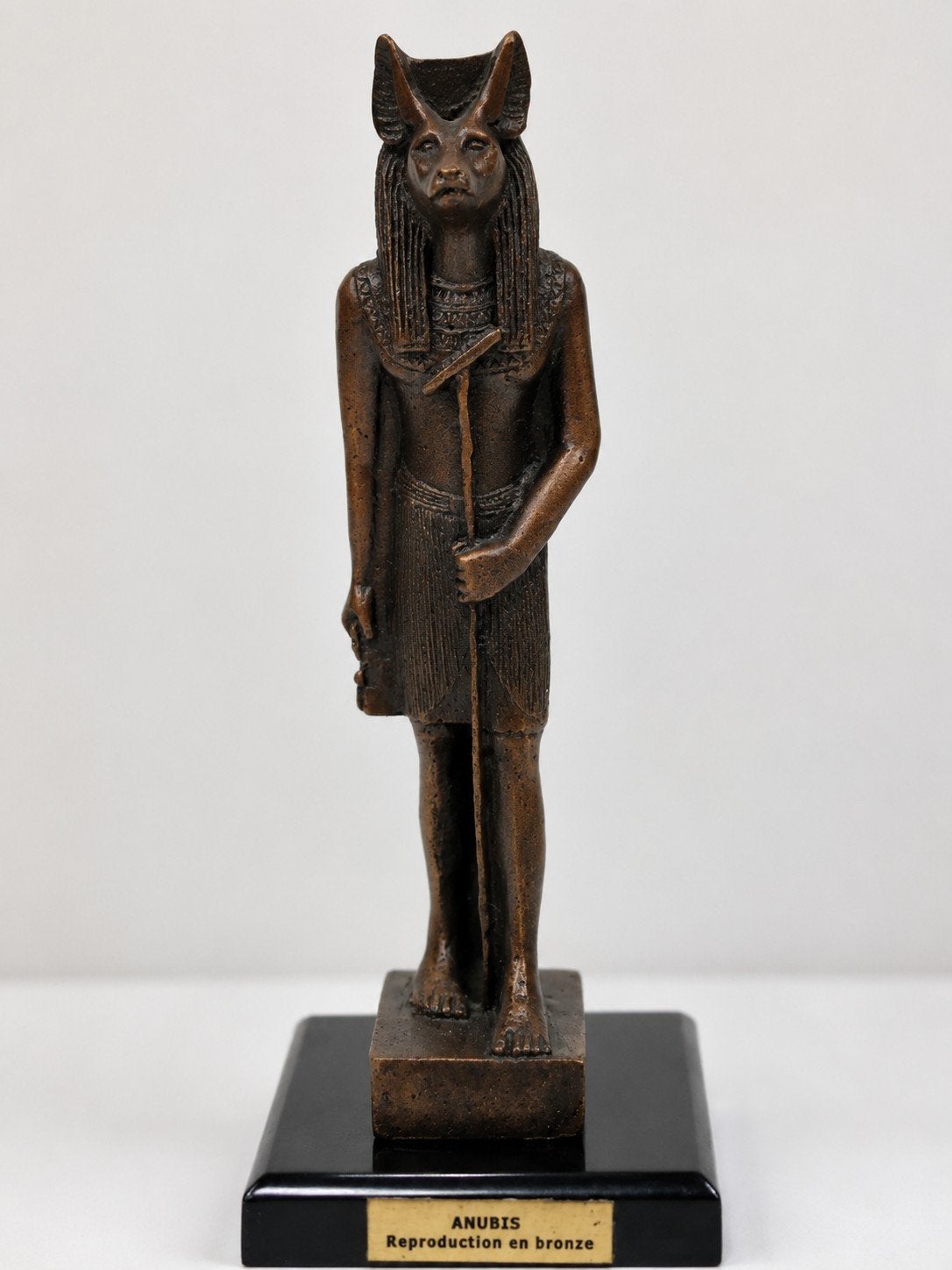 Editions Atlas Anubis – bronzen reproductie met sokkel, Enlèvement ou Envoi, Bronze