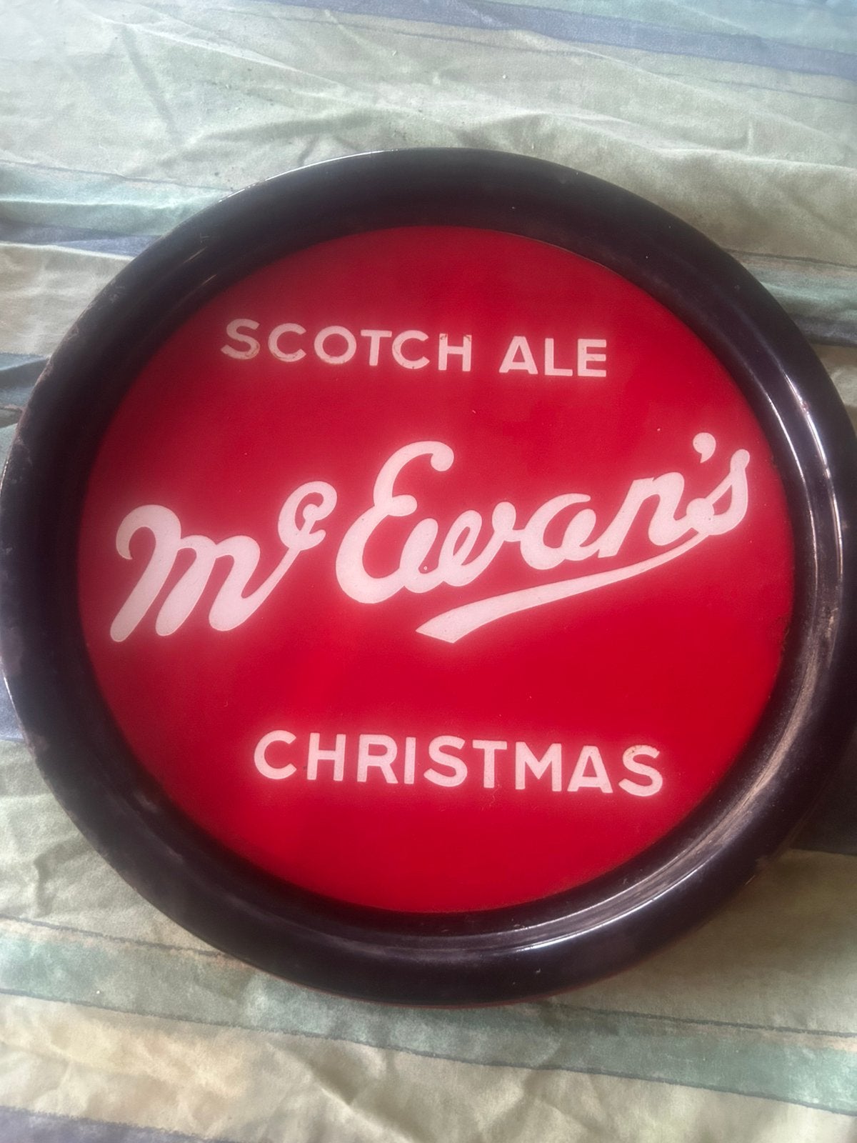Emaille plateau scotch ale mc ewans christmas, Enlèvement, Utilisé, Panneau publicitaire