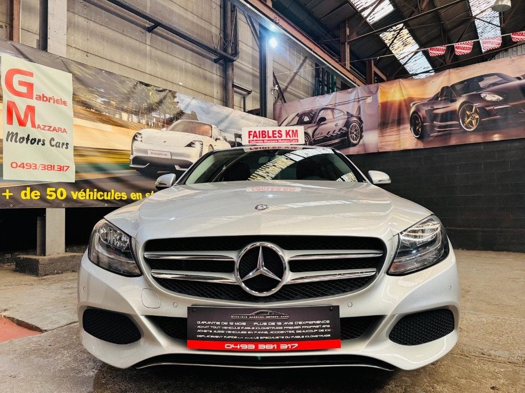Mercedes Benz C180d Cuir LED PDC GPS, Auto's, 4 deurs, https://public.car-pass.be/vhr/ff0a4cd5-91f4-4db7-9d92-7265cd648cd5, Leder