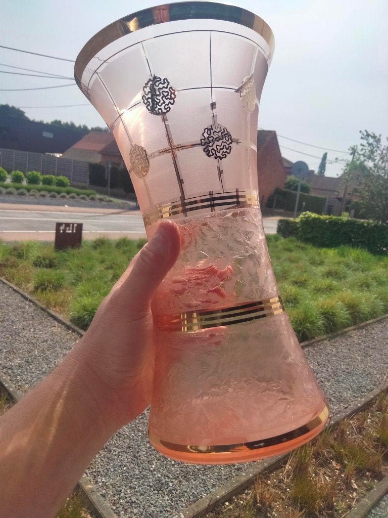 Art Deco Frost Booms glas vaas brocante, Antiek en Kunst, Antiek | Glaswerk en Kristal, Ophalen of Verzenden