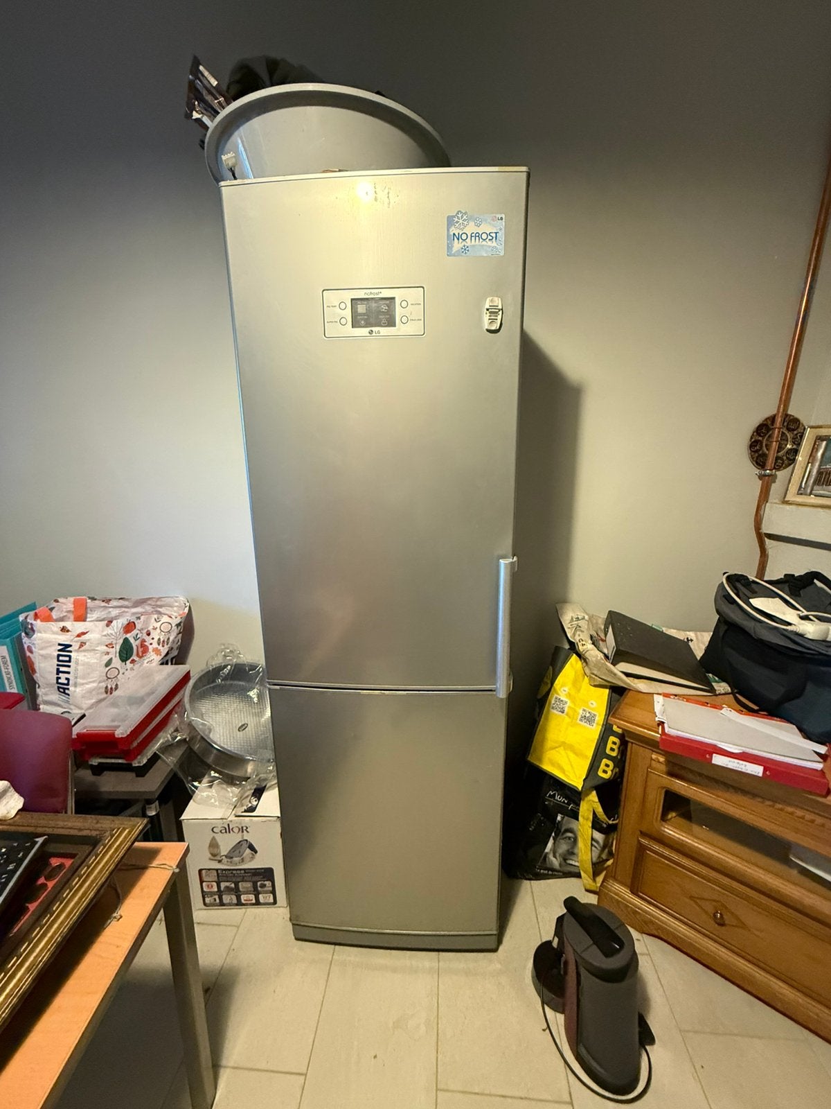 Frigo congélateur LG No Frost – grand combiné inox/gris, Electroménager, Enlèvement, Comme neuf