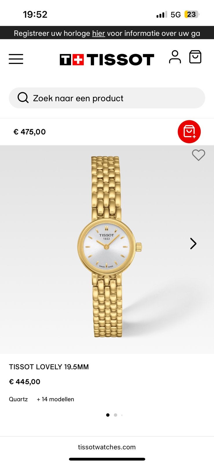 Tissot lovely, Enlèvement, Comme neuf