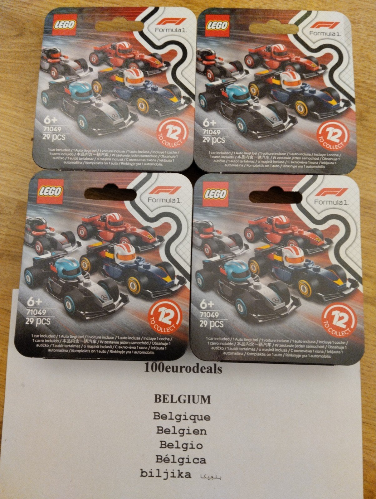Lot de 4 boîtes surprises Lego 71049 Mini Racecars F1, Neuf, Complet, Lego, Ensemble complet