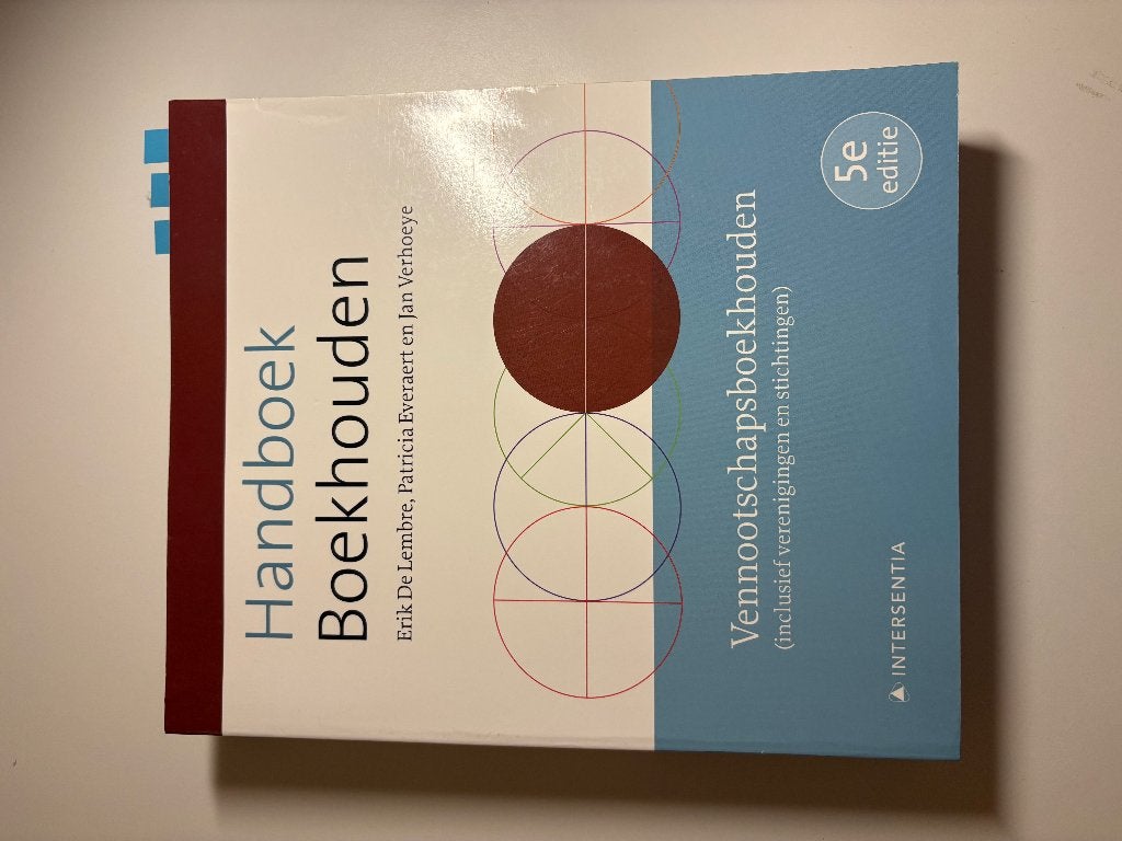 Handboek boekhouden vennootschapsboekhouding, Boeken, Ophalen of Verzenden, Zo goed als nieuw, Accountancy en Administratie, Intersentia