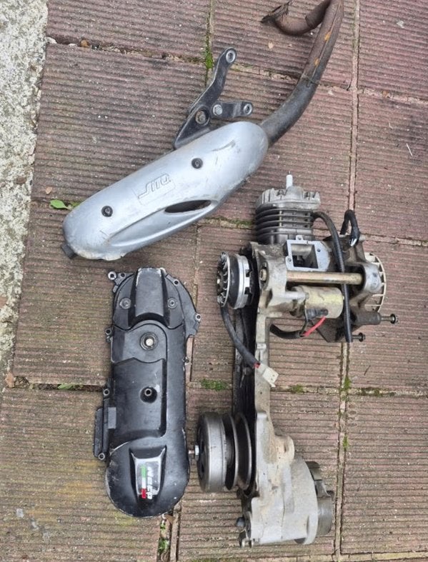 Moteur complet neco gpx 2020 2 temps+ roues +pot, Vélos & Vélomoteurs, Enlèvement, Bloc