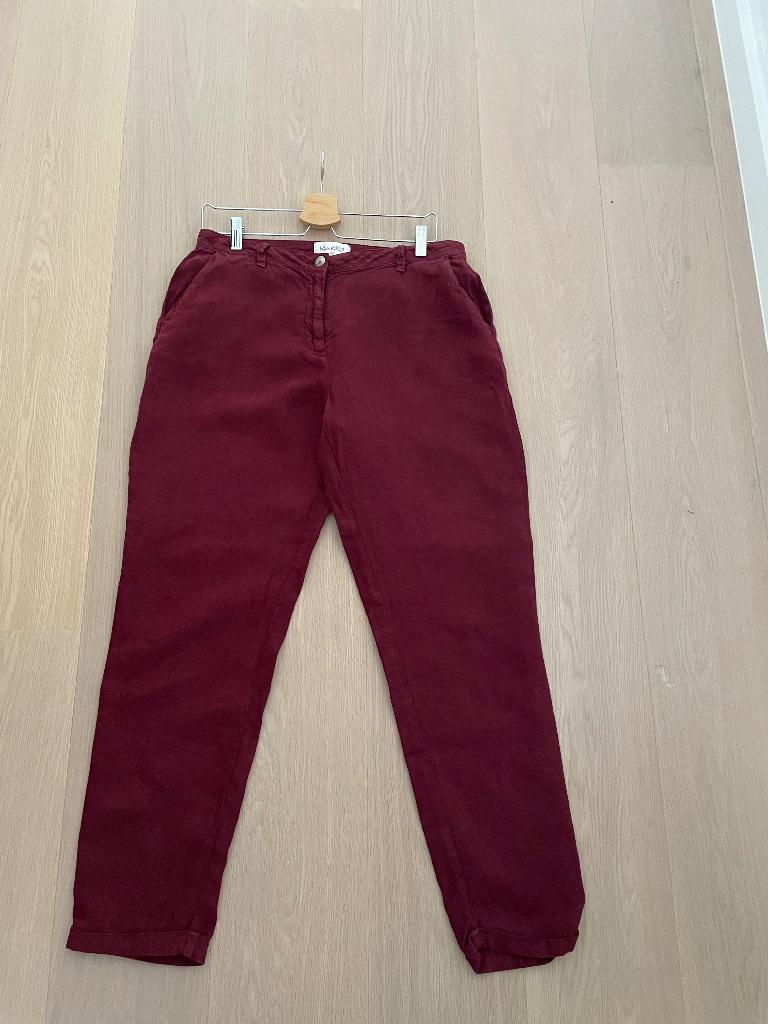 Linnen broek Four Roses maat 40 Burgundy, Maat 38/40 (M), Overige kleuren, Ophalen of Verzenden, Zo goed als nieuw