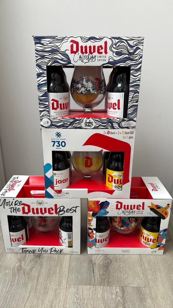 Duvel Boxen F.Sticks/Hedof/Puurs/You’re the best, Enlèvement, Comme neuf, Bouteille(s), Duvel