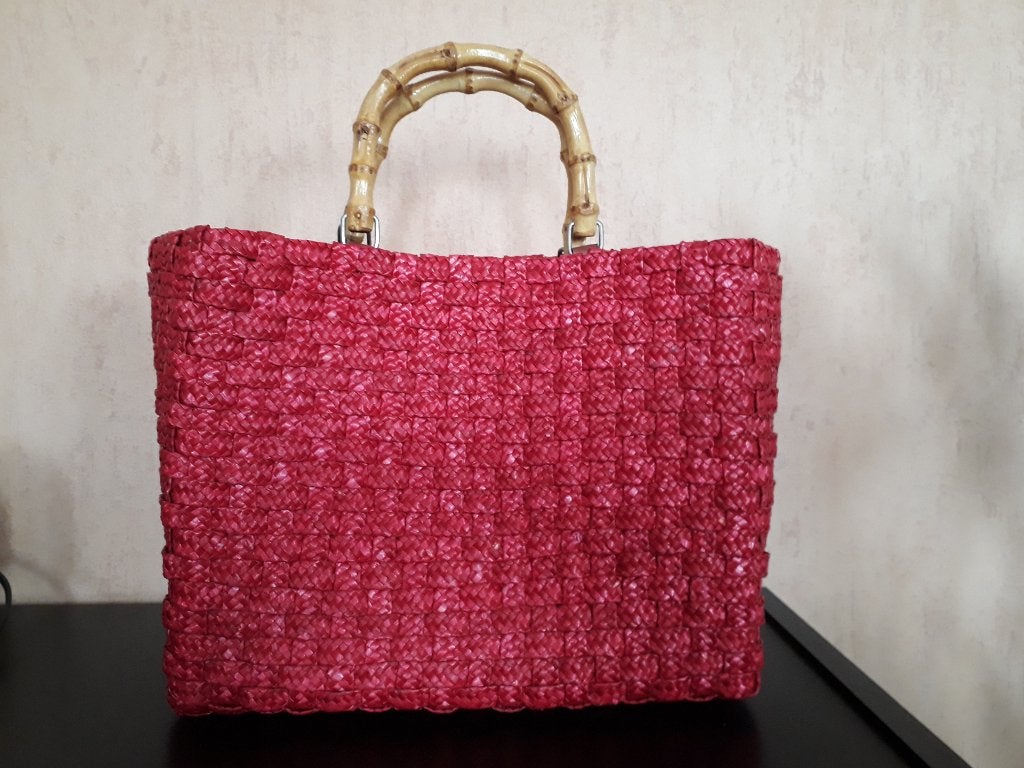 Sac en raphia, Enlèvement ou Envoi, Neuf, Rouge, Sac à main
