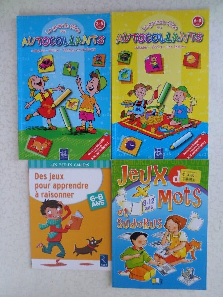 Lot 4 livres d'apprentissage scolaire enfants vacances école, Garçon ou Fille, Enlèvement ou Envoi, Utilisé, Divers auteurs
