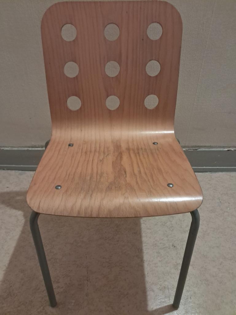 Chaise de collège Vintage., Maison & Meubles, Chaises, Utilisé, Une, Bois, Métal, Enlèvement