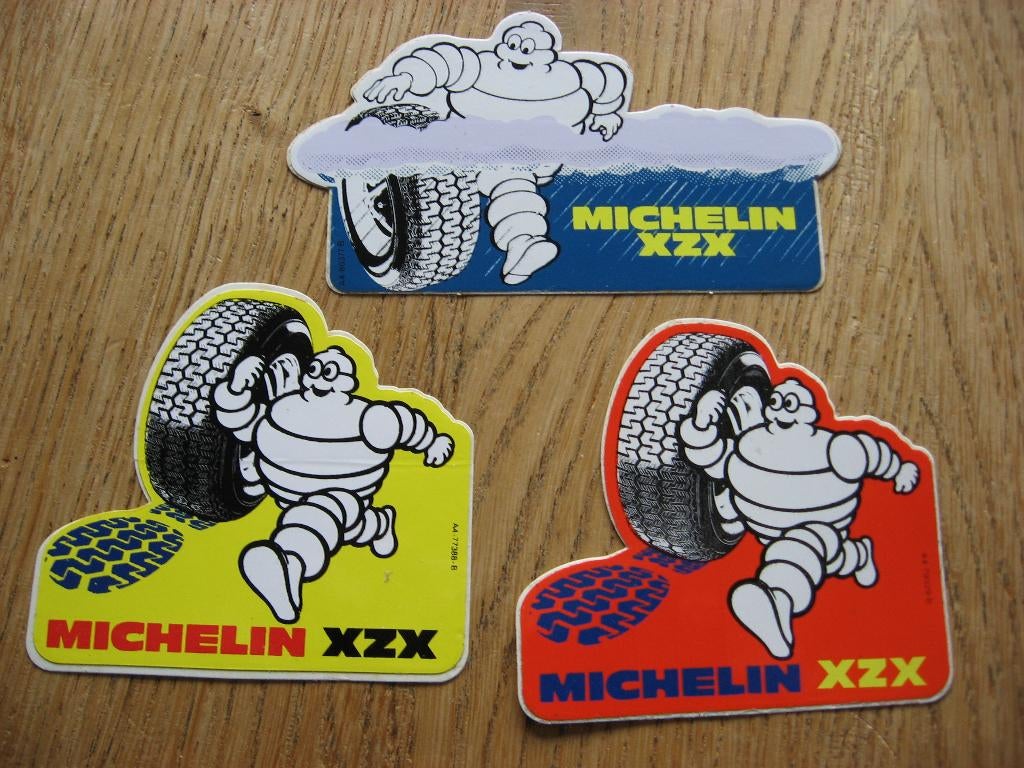 Stickers Michelin XZX Rood Geel Blauw, Verzamelen, Ophalen of Verzenden, Nieuw, Auto of Motor