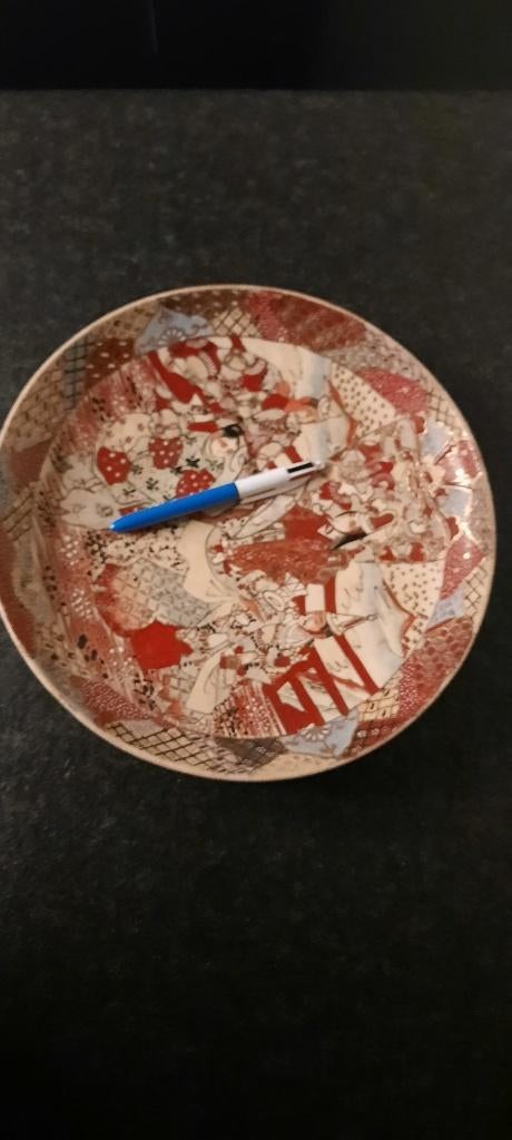 japanse schaal bord servies antiek samoeraï 31 cm, Antiek en Kunst, Verzenden