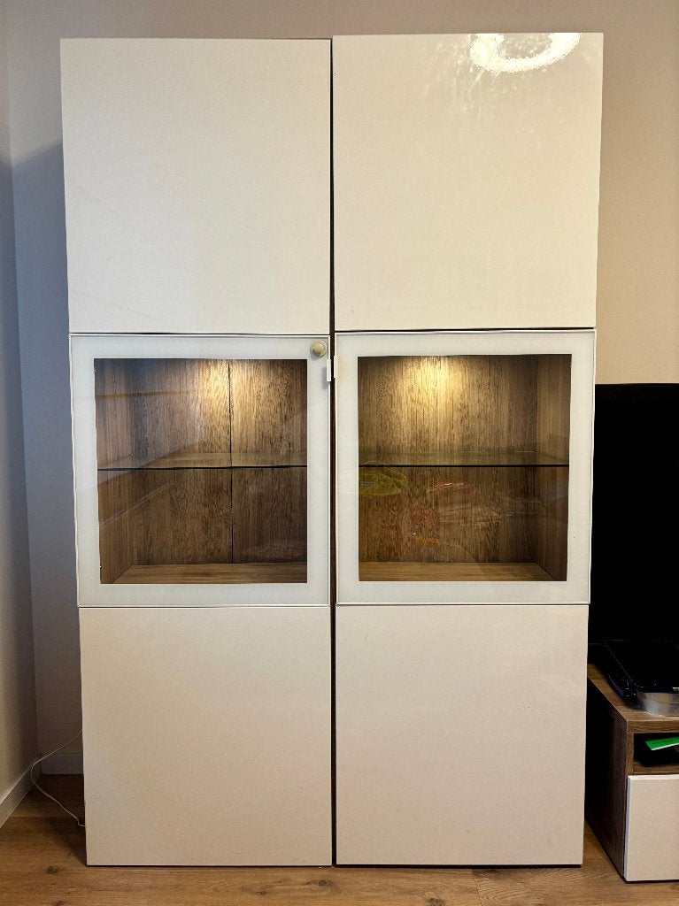 IKEA BESTÅ Cabinet + TV Unit – €125 Together, Ophalen, 100 tot 150 cm, Zo goed als nieuw, 150 tot 200 cm