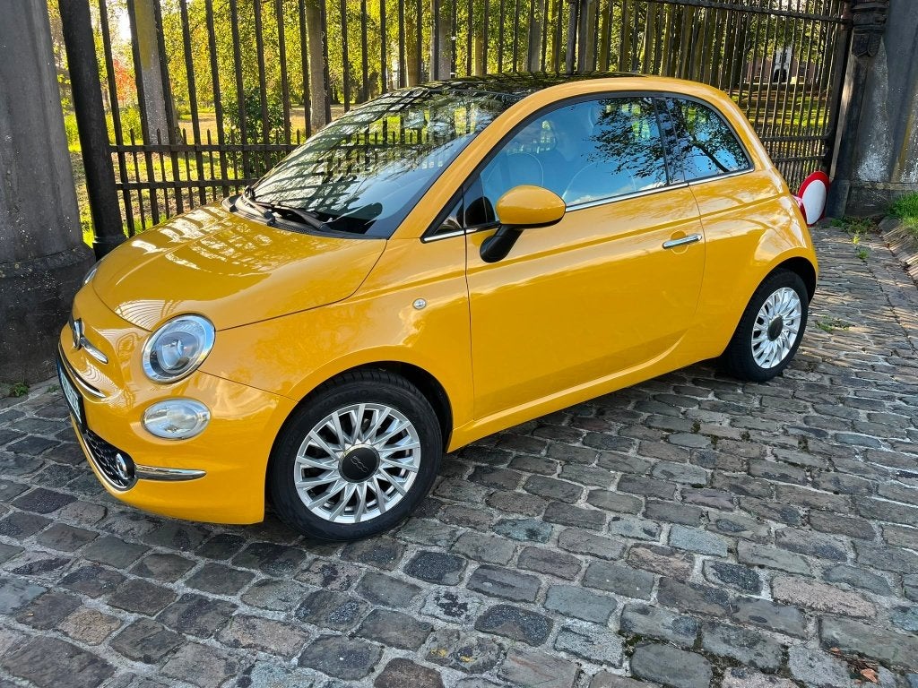 Fiat 500 Lounge **77500km**navi**pdc**pano dak**airco**, Autos, Euro 6, Entreprise, Jaune, Boîte manuelle