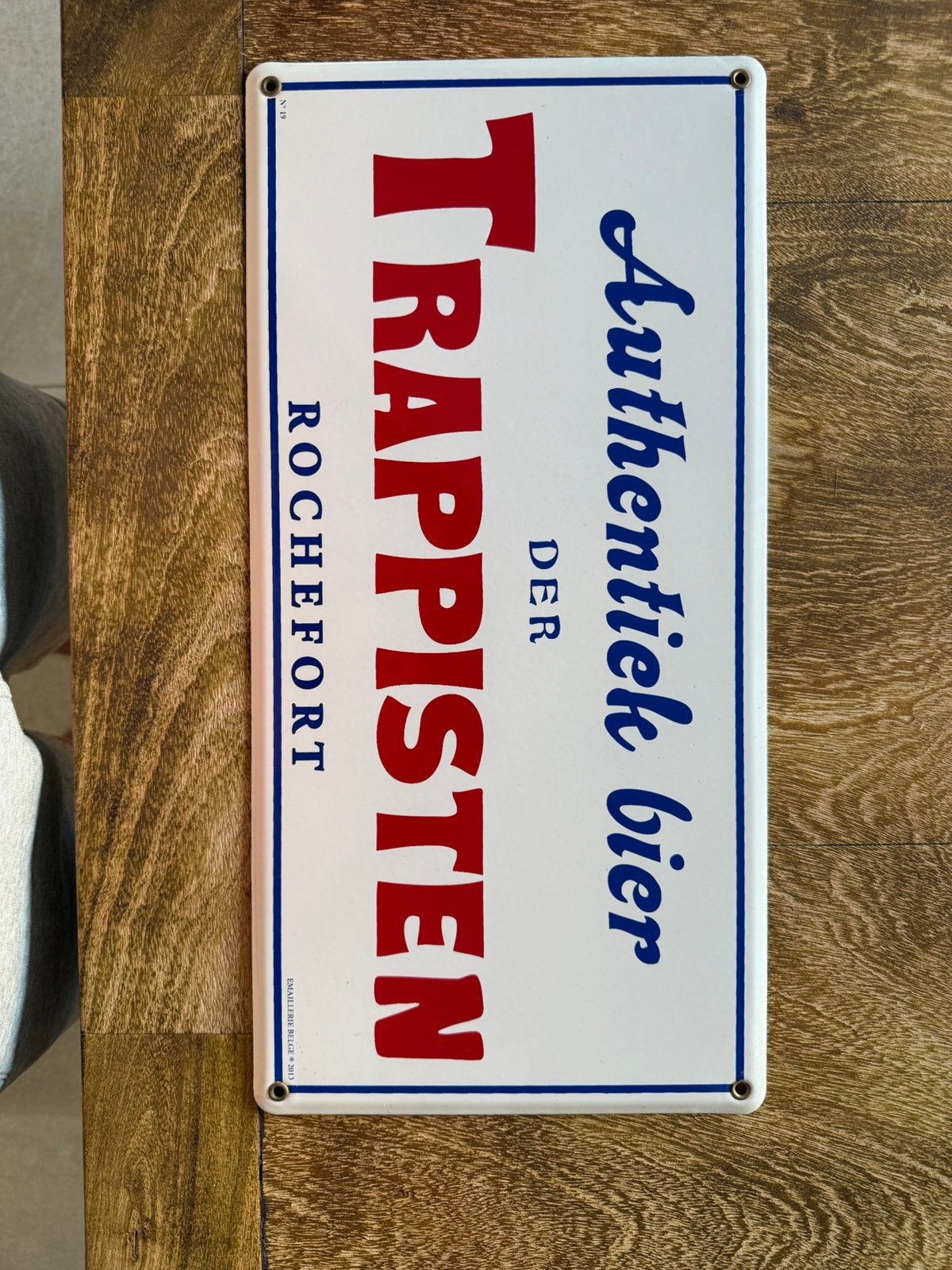 Plaque emailee Rochefort trappiste etat Neuve, Enlèvement