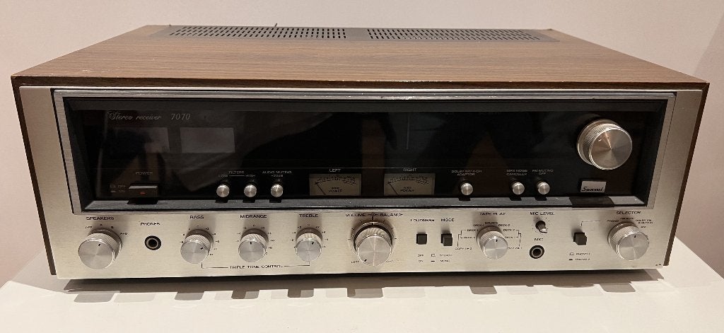 SANSUI TUNER VERSTERKER 7070, Audio, Tv en Foto, Gebruikt, 120 watt of meer, Stereo, Ophalen