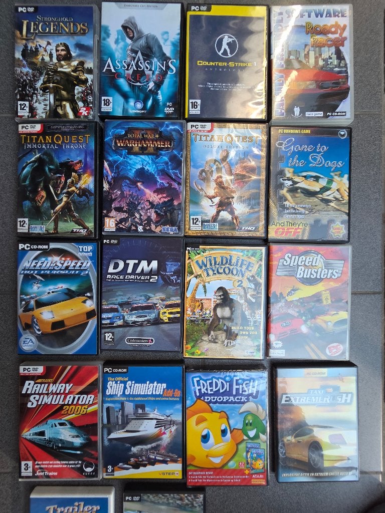 Lot van 22 pc-games (zie foto's voor titels), Avontuur en Actie, Gebruikt, Eén computer, Ophalen of Verzenden